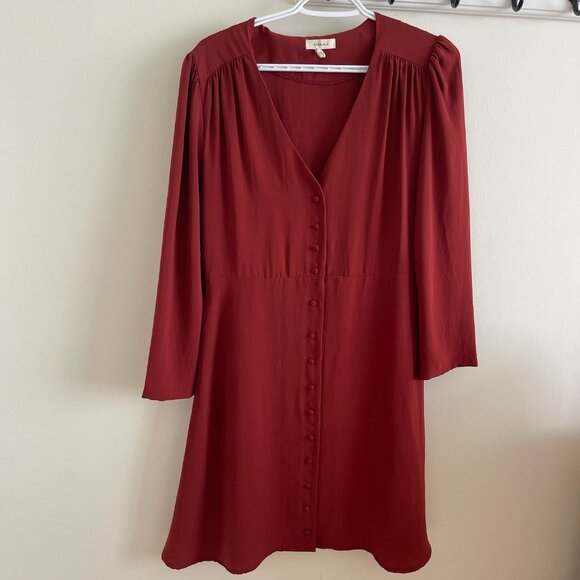 Gilli Burgundy, Button-Up Dress - Picture 1 of 4